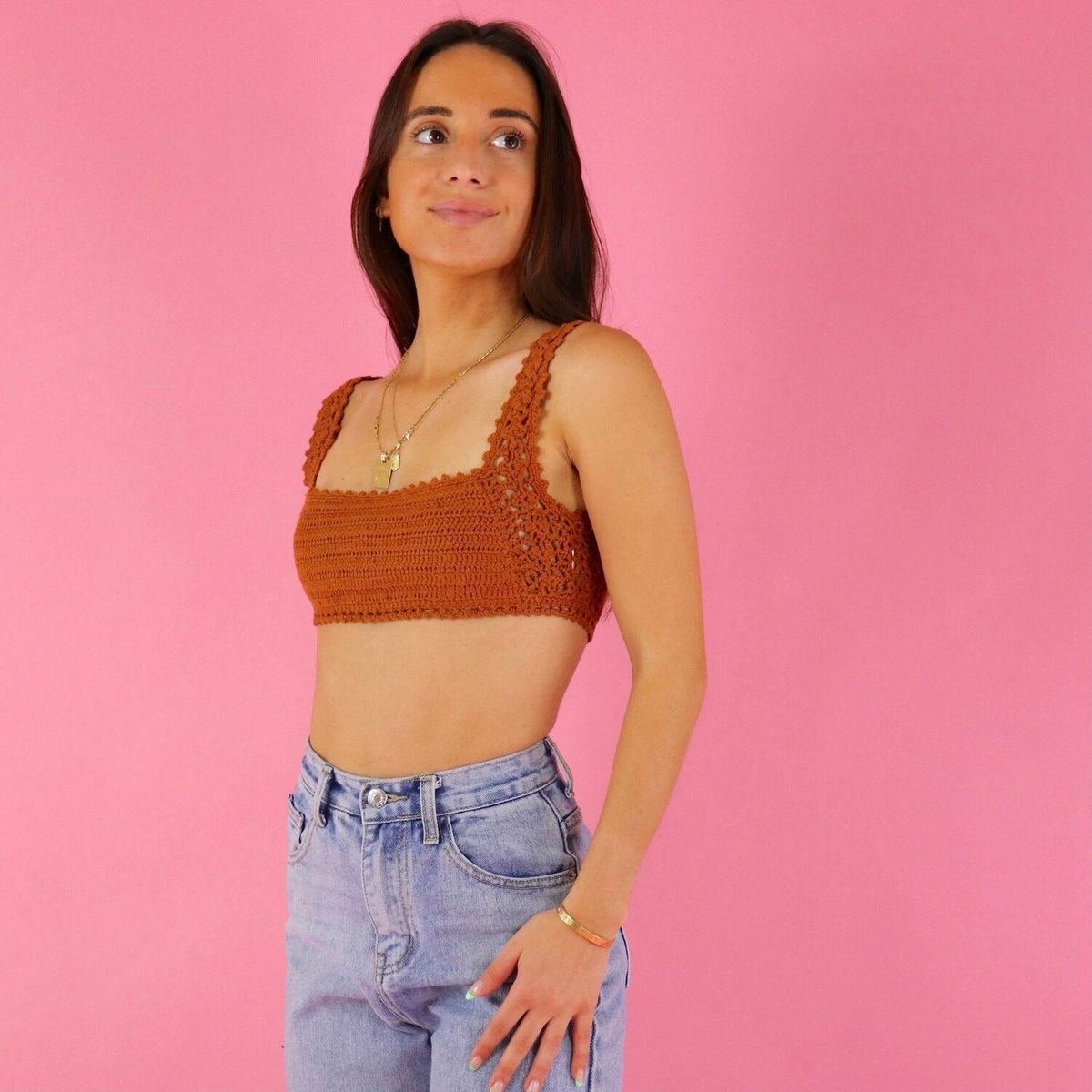 Ready For It Camel Crochet Top FINAL SALE