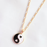 Black Heart Yin Yang Necklace FINAL SALE