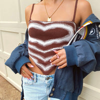 Knit Valentine Crop Brown FINAL SALE