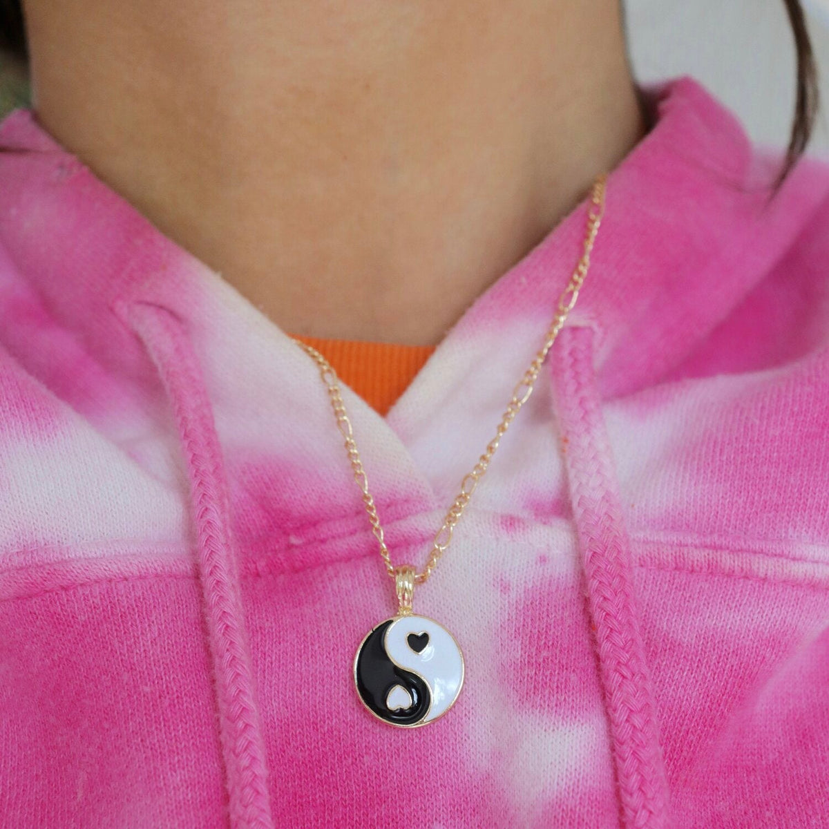 Black Heart Yin Yang Necklace FINAL SALE