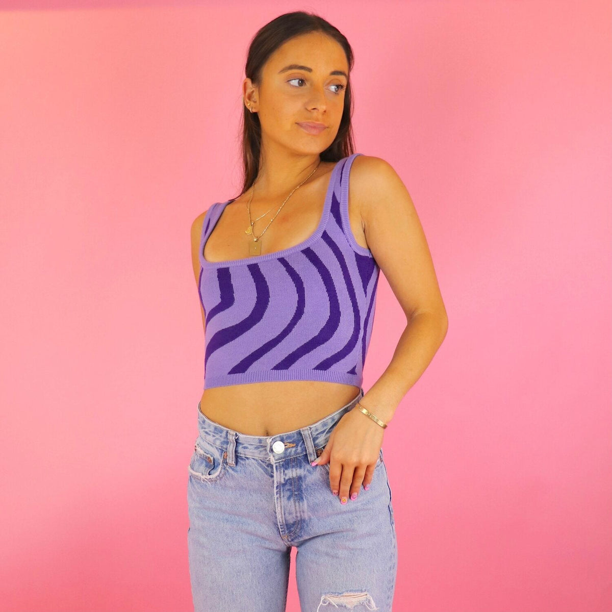 Viviane Purple Sweater Crop FINAL SALE