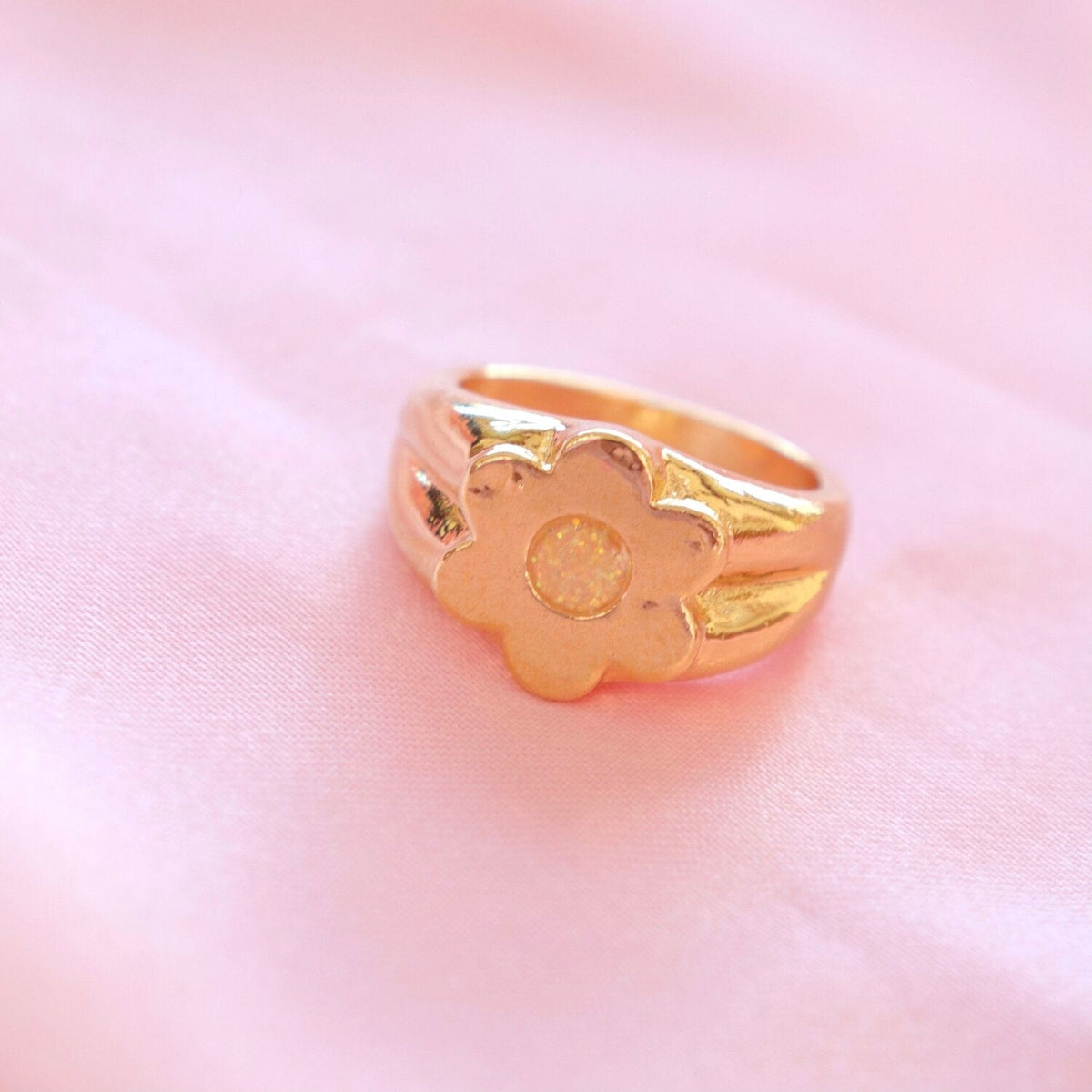 Glitter Flower Ring FINAL SALE