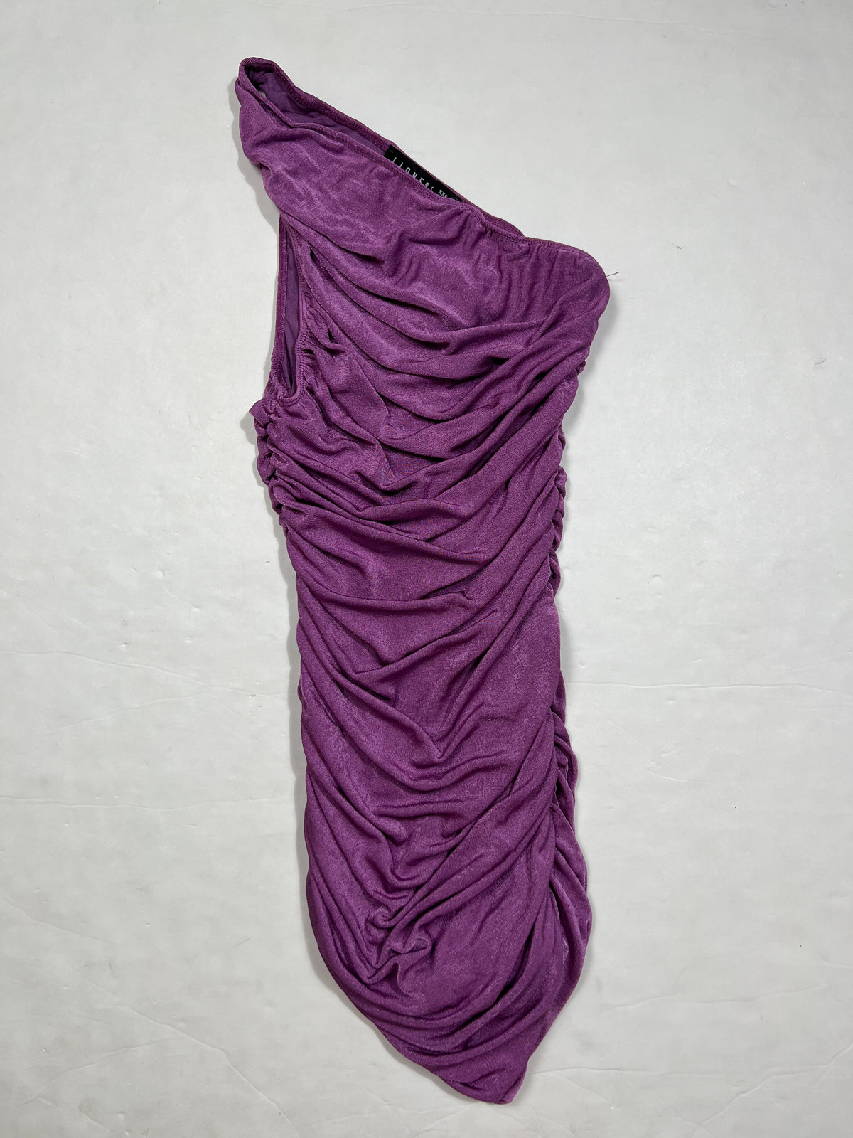 Lioness- One Shoulder Purple Ruched Midi-Dress