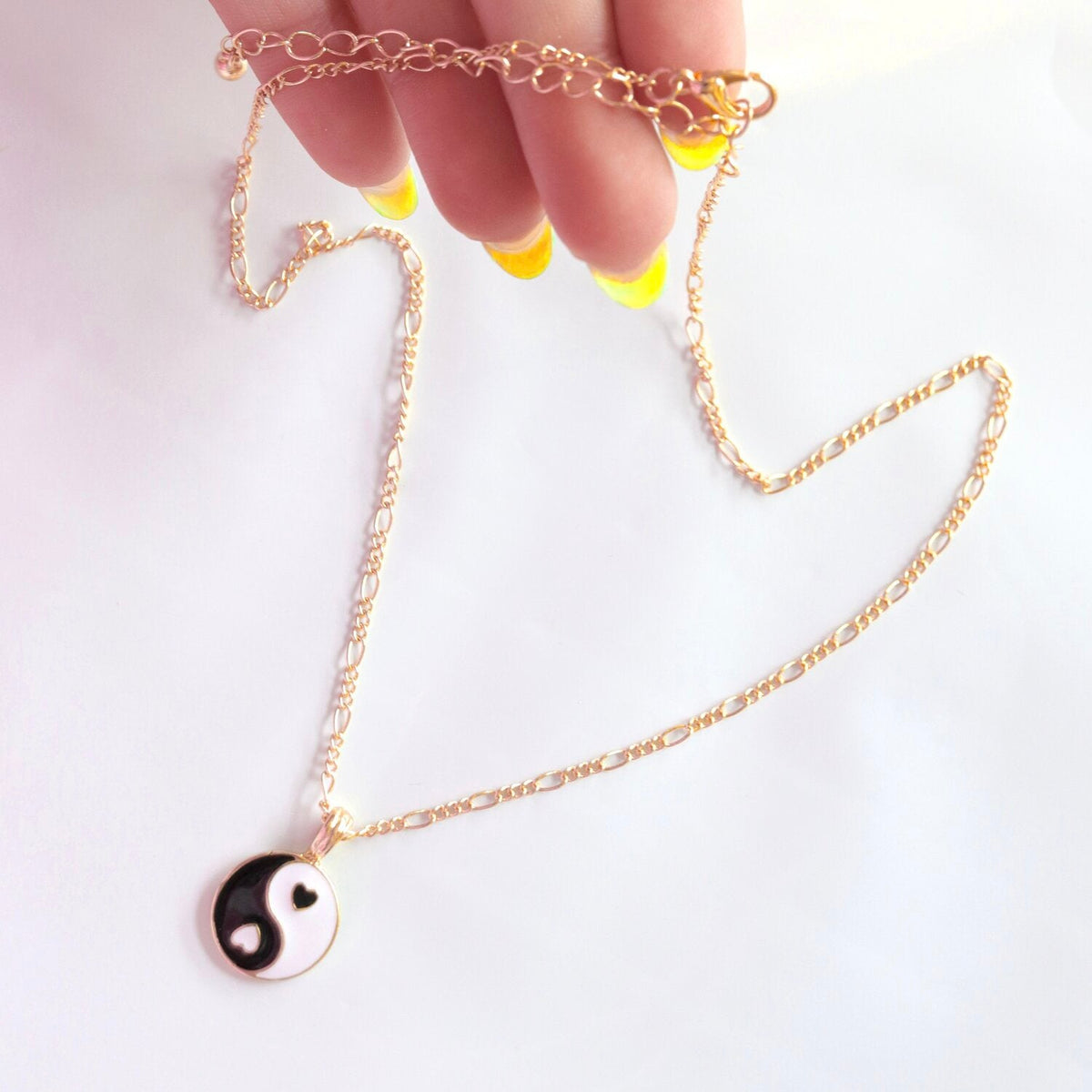 Black Heart Yin Yang Necklace FINAL SALE