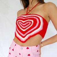 Marie Red Heart Crochet Halter FINAL SALE