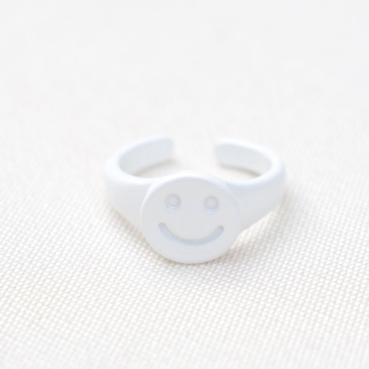 White Smiley Ring FINAL SALE