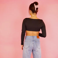 Clemence Black Long Sleeve Crop FINAL SALE