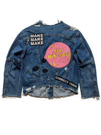 Zara - Blue Frayed Denim Jacket