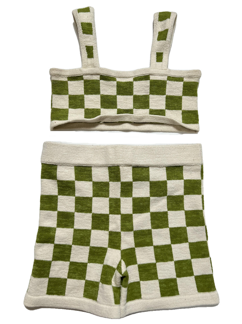 Belle the Label - Green Checkered Set