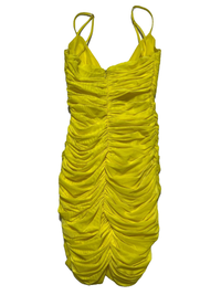 Mistress Rocks - Yellow Ruched Dress - NEW WITH TAGS