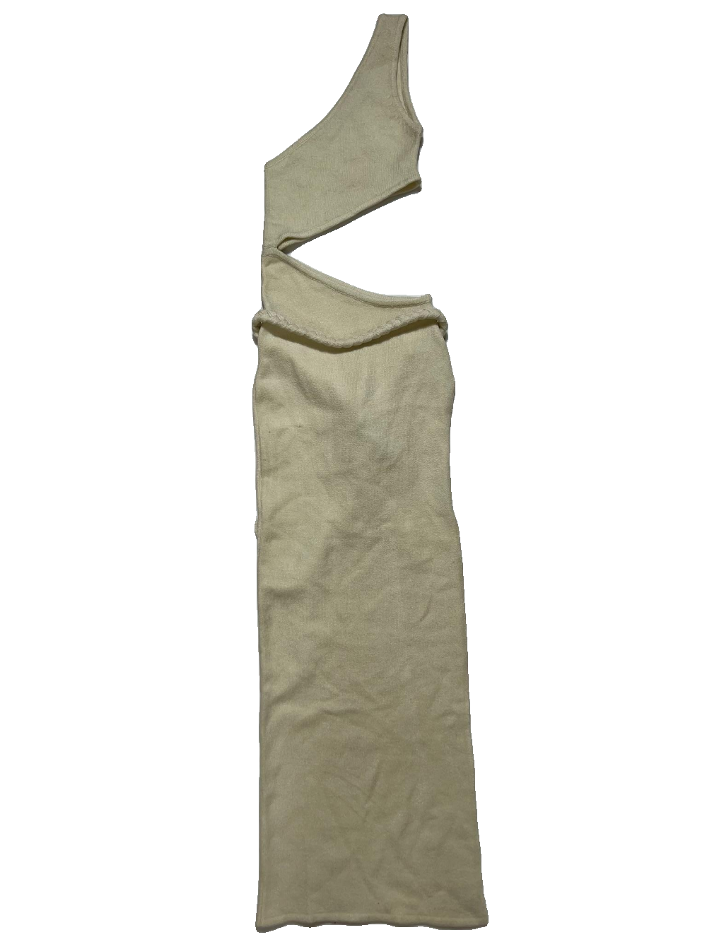 Island Threads - Beige One Shoulder Cut Out Dress