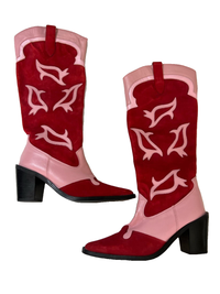 Nasty Gal- Pink & Red Cowboy Boots