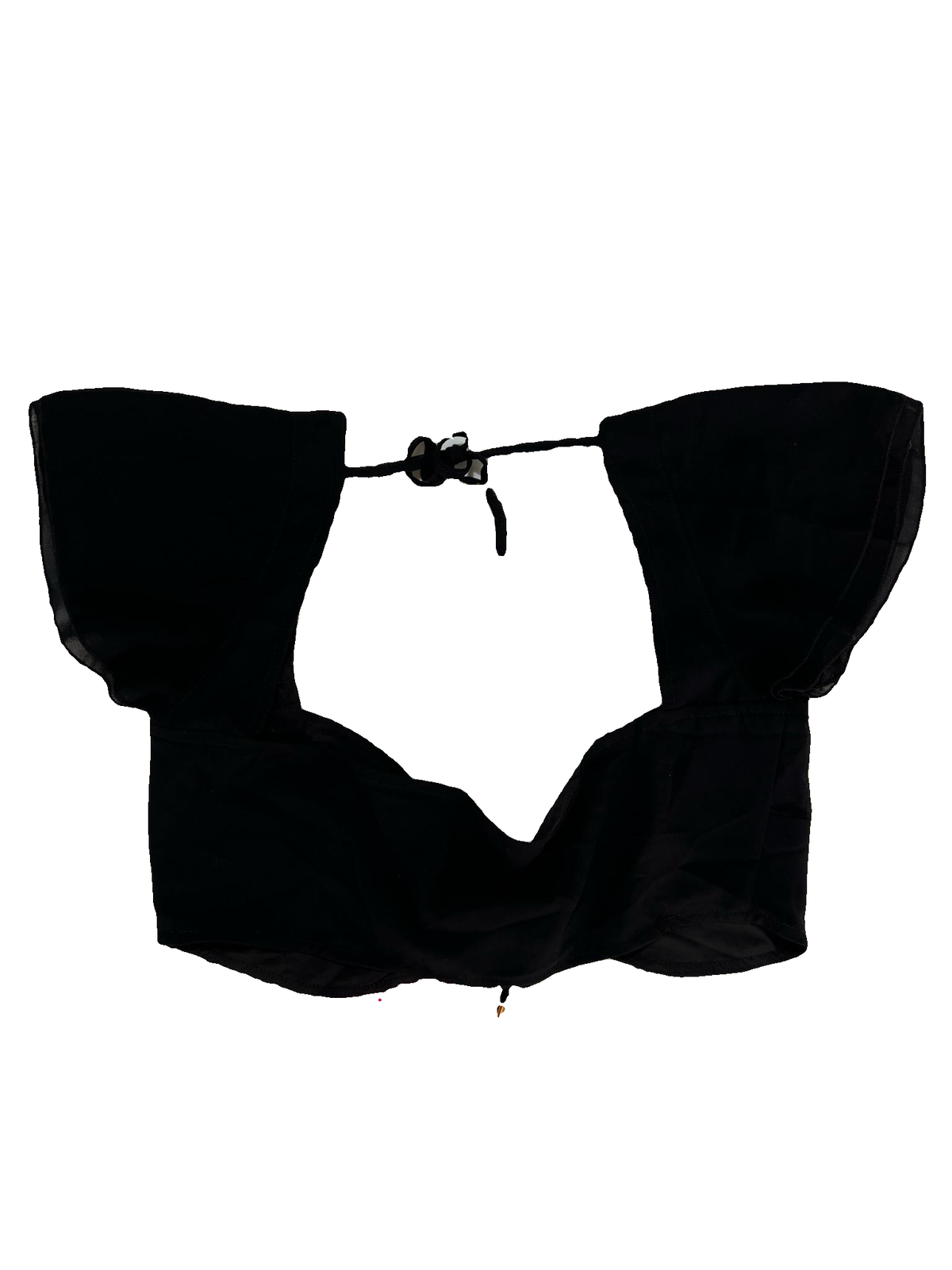 Beginning Boutique- Black "Tie Front Crop Top" NEW WITH TAGS