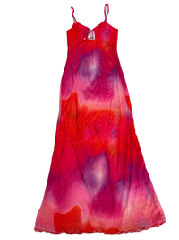 Beginning Boutique- Red & Pink "Corey Tie Front" Maxi Dress NEW WITH TAGS
