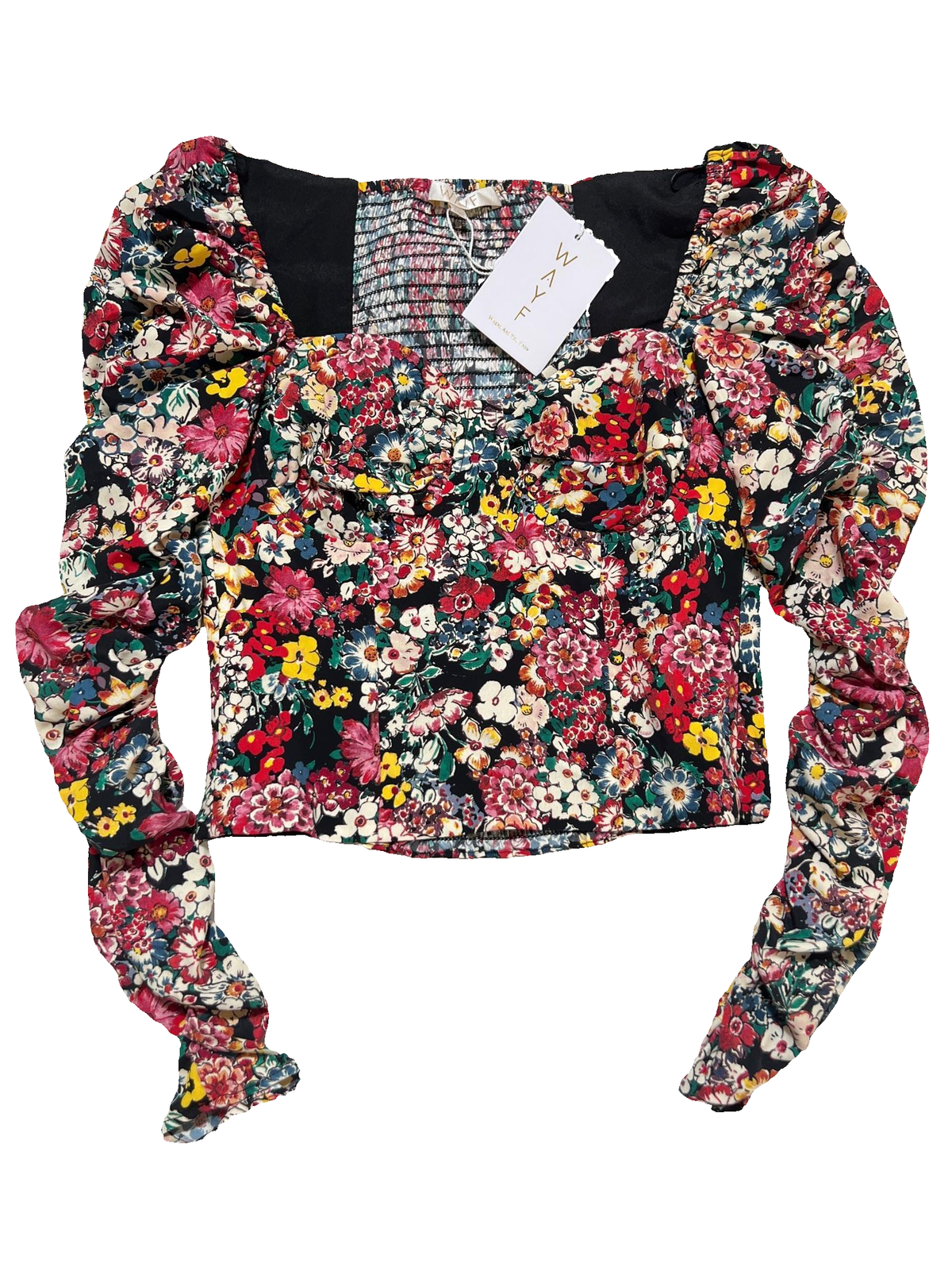 Wayf- Floral Print Long Sleeve Top NEW WITH TAGS