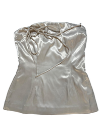 Meshki- Beige Satin Crop Top