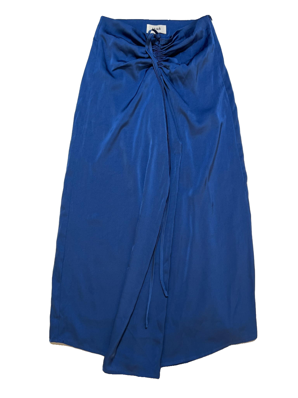 Tojha- Blue Satin Midi Skirt