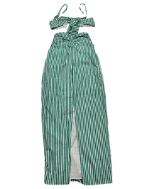 WNTRMSE- Green and White "Caress" Striped Skirt Set