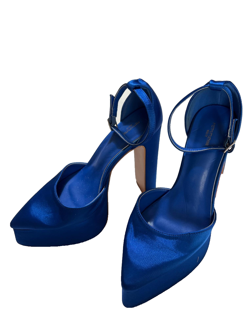 Pretty Little Thing Blue Platform Heels