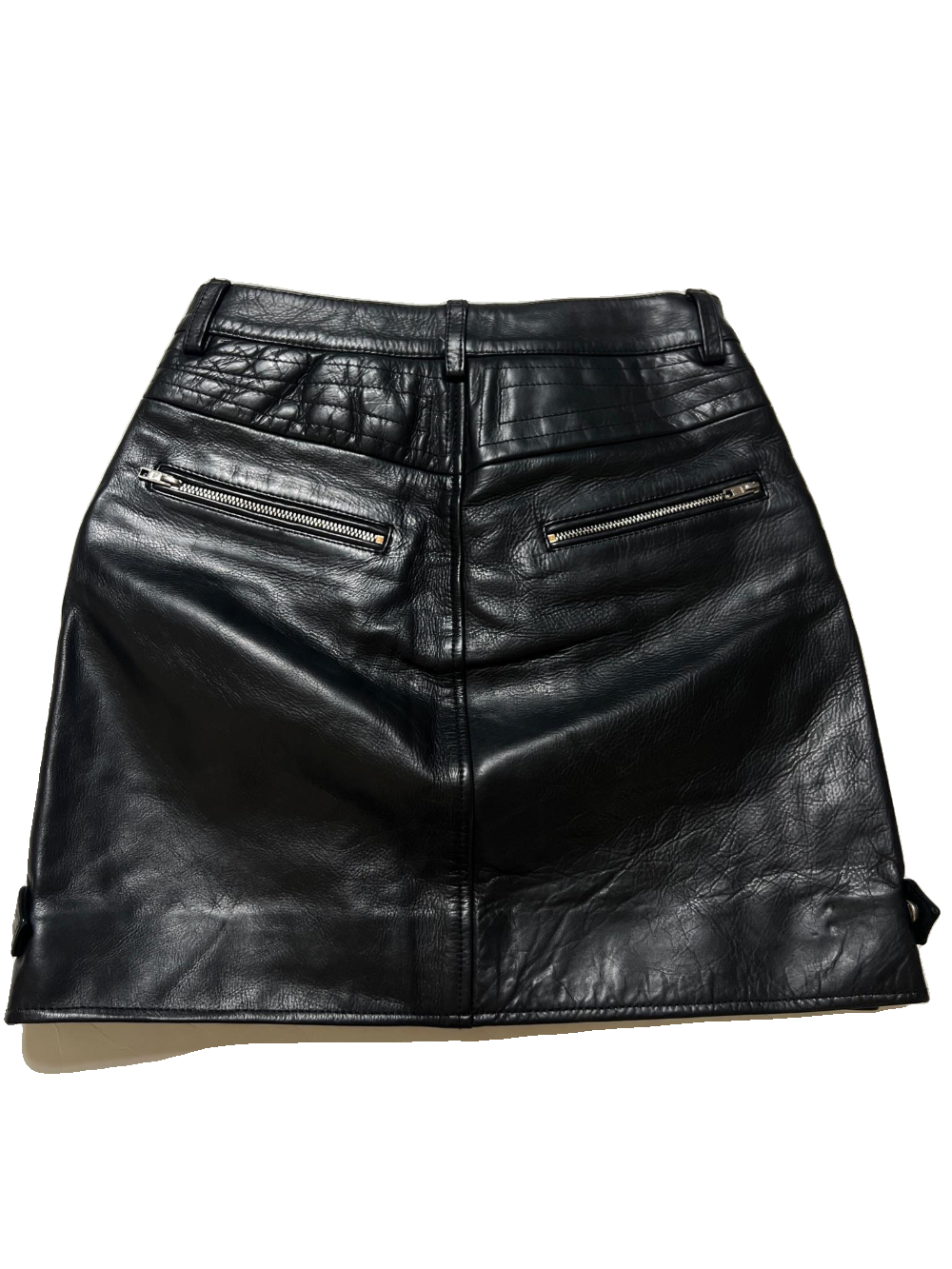 7 for all Mankind- Black Leather Skirt