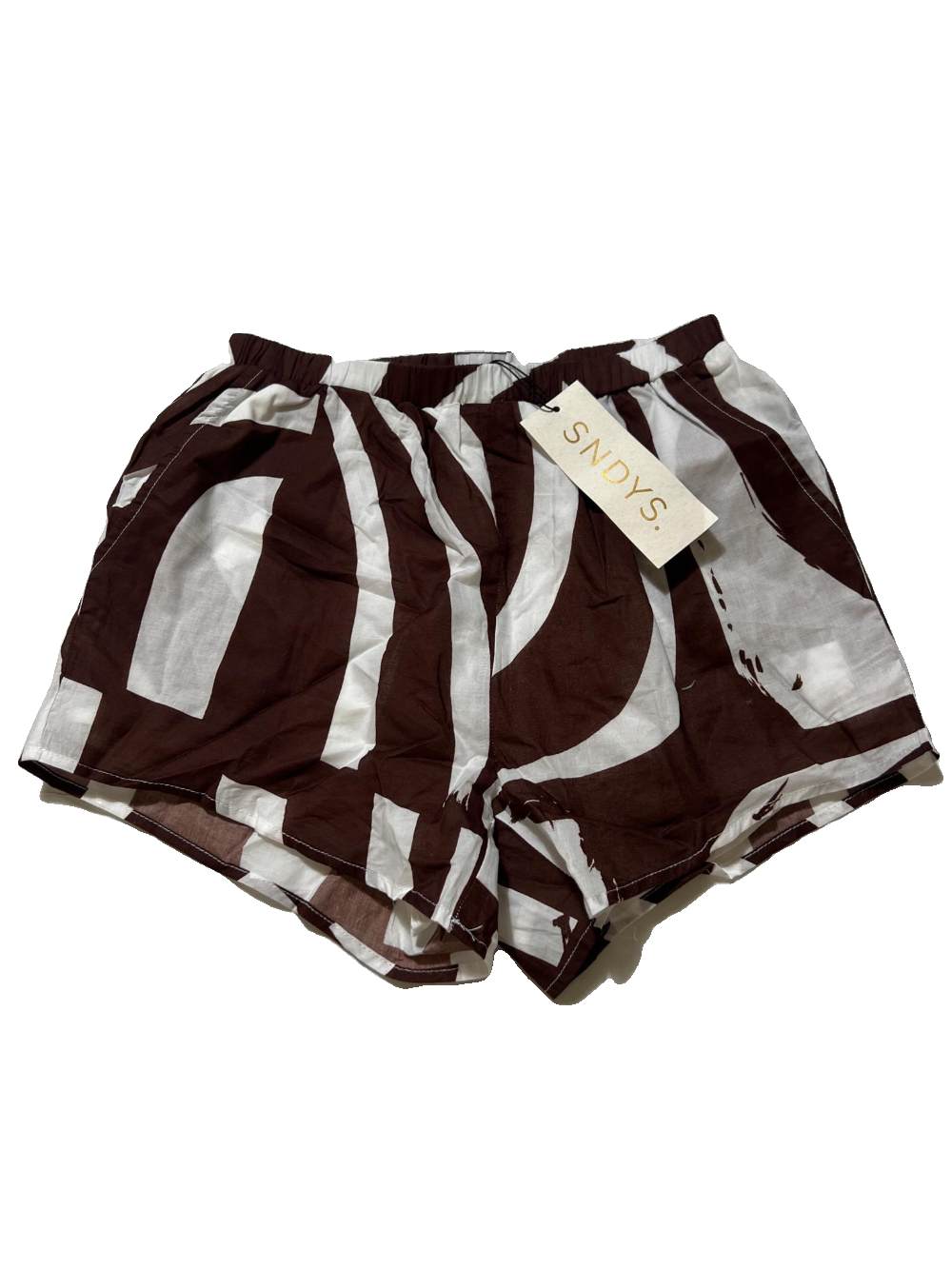 SNDYS- Brown Swirl Linen Shorts NEW WITH TAGS!