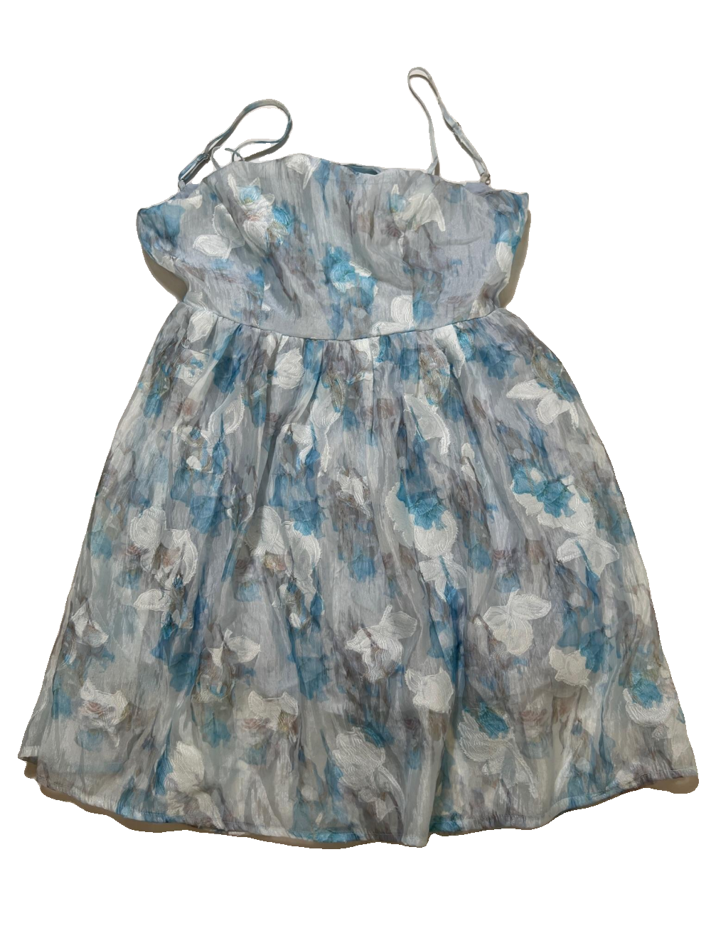 Lulus- Blue Sheer Mini Dress – DETOURE