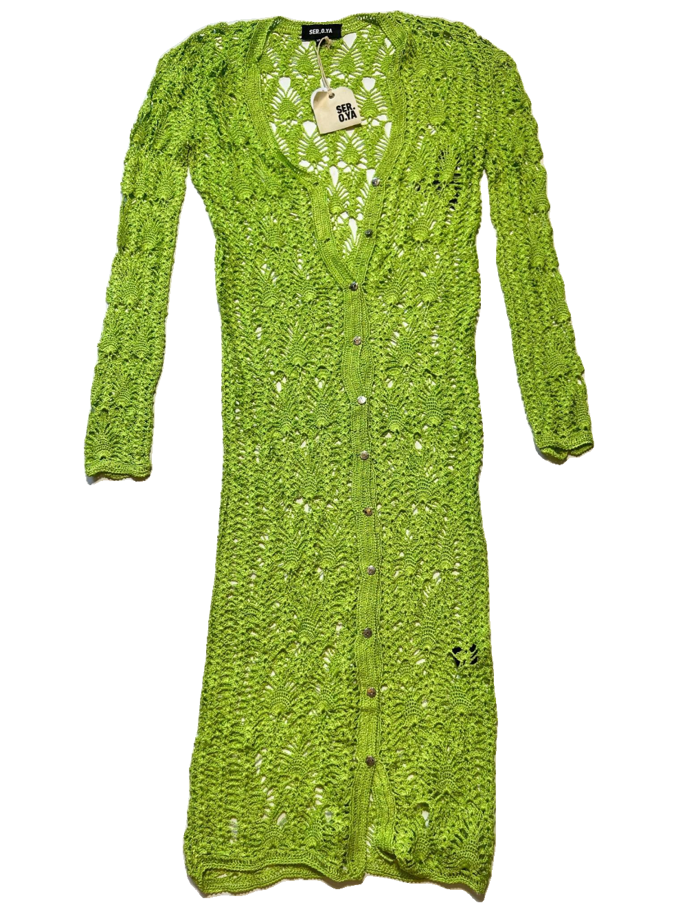 SER.O.YA - Lime Green Crochet Cardigan - NEW WITH TAGS