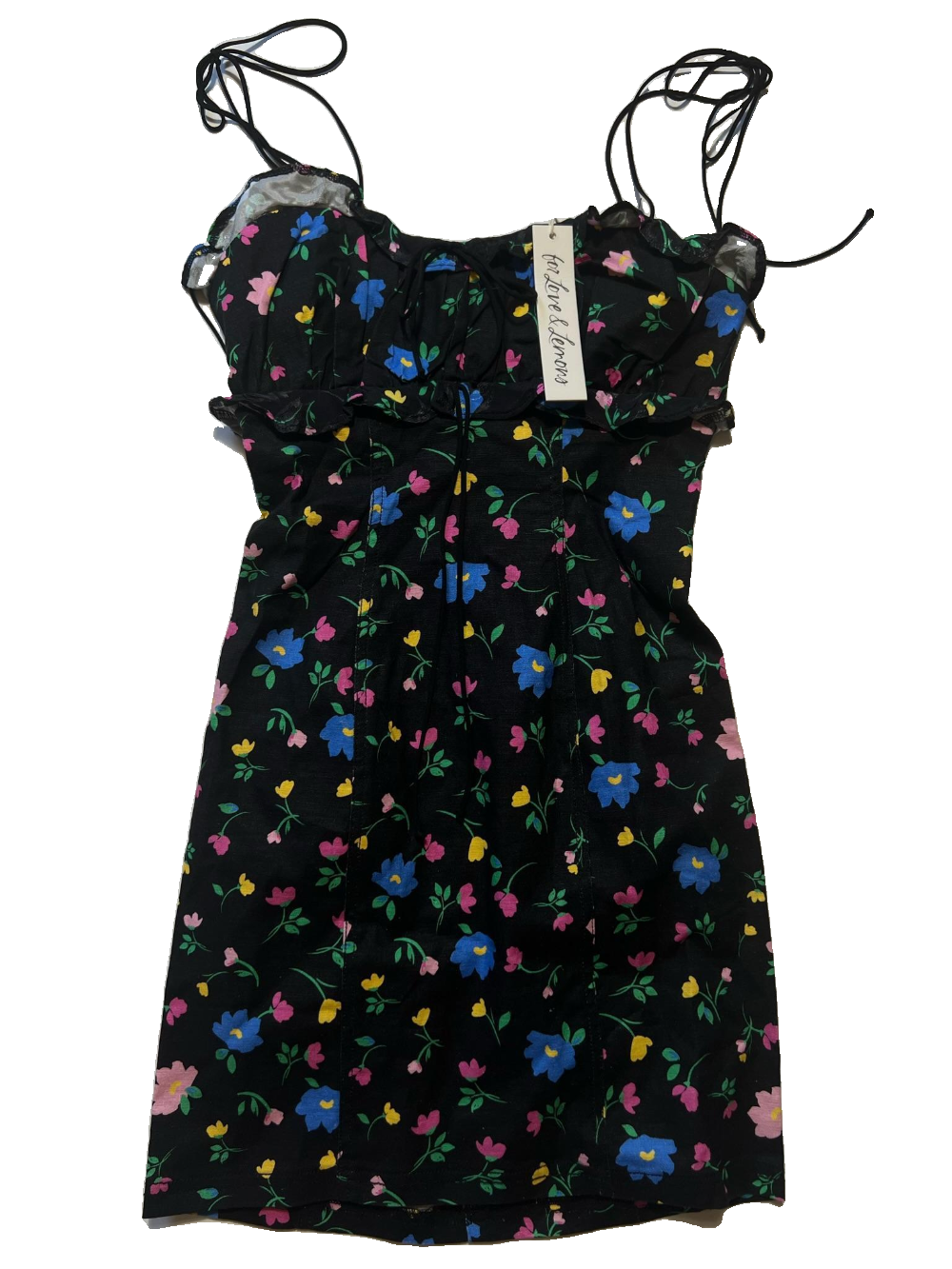 For Love and Lemons - Black Floral Mini Skirt - NEW WITH TAGS