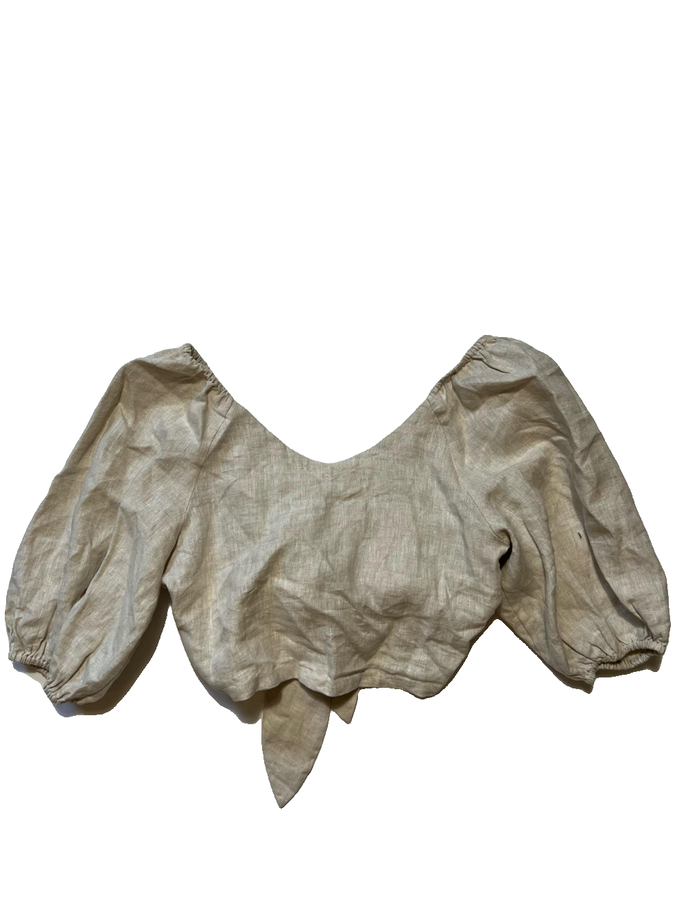 Posse - Beige Linen Tie Top