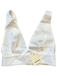 Sandro - White V Neck Crop Top - NEW WITH TAGS