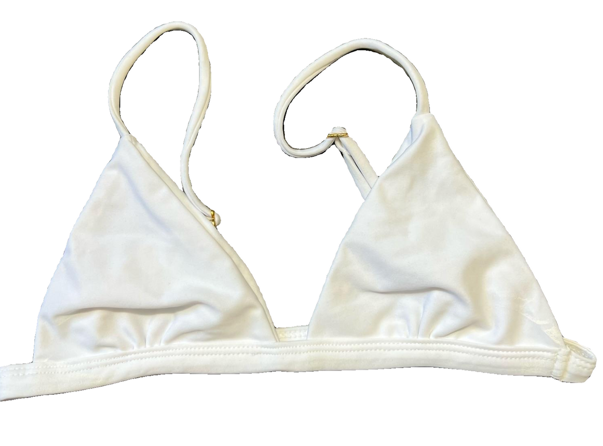 Juillet - White Triangle Bikini Top