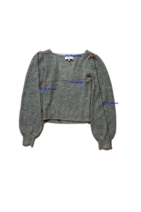 L'Academie - Gray V Neck Sweater