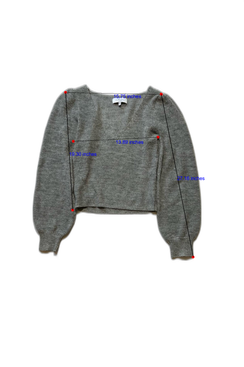L'Academie - Gray V Neck Sweater