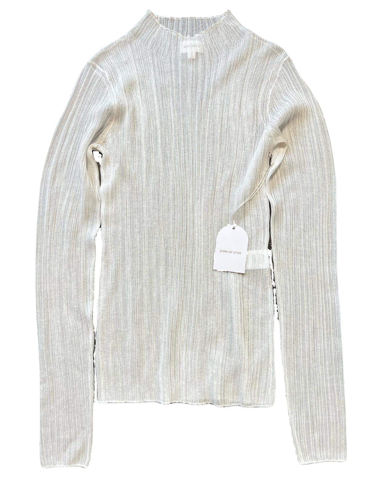 Song of Style - White Ribbed Long Sleeve - NEW WITH TAGS