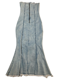 Pretty Little Thing - Plus Washed Blue Stretch Denim Maxi Dress NEW WITH TAGS