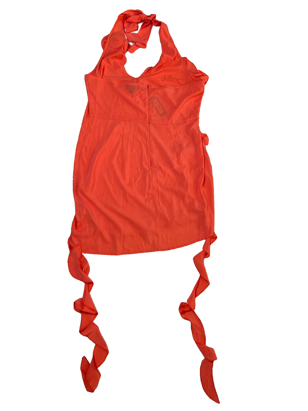 Pretty Little Thing- Shape Woven Halterneck Frill Detail Mini Dress NEW WITH TAGS