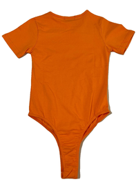 Pretty Little Thing- Bright Orange Logo Short Sleeve Bodysuit NEW WITH TAGS