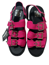 T.U.K- Pink Black Sandals NEW WITH TAGS