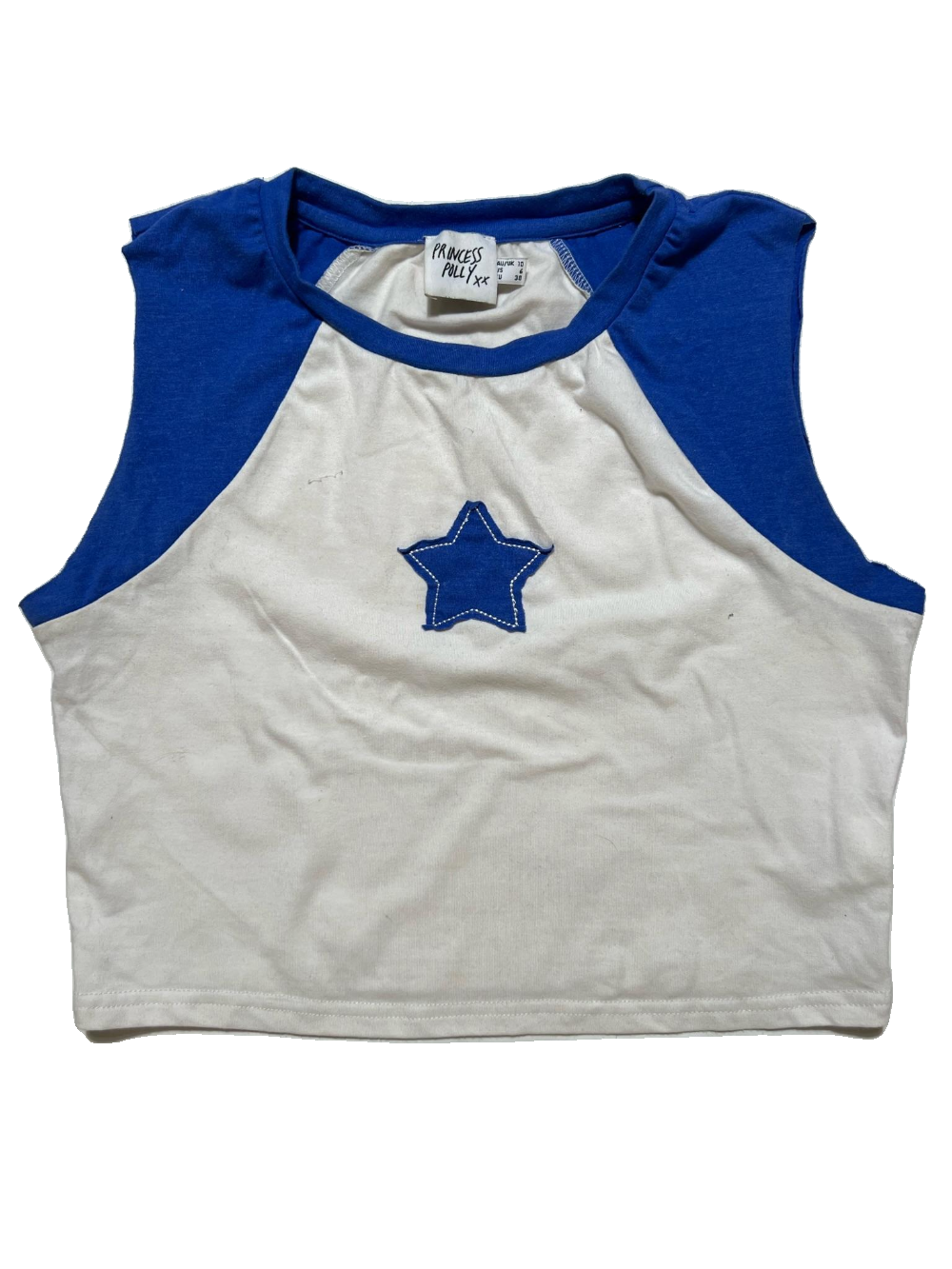 Princess Polly - Blue and White Graphic Tee