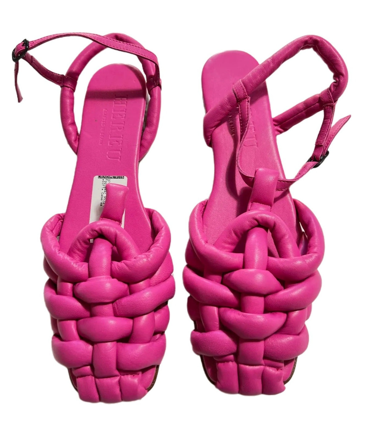Hereu- Pink Hand Crafted Leather Braided Sandals