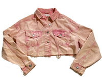 Top Shop- Pink Cropped Jean Jacket