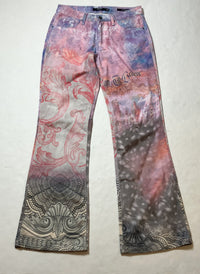Jaded London-Multicolored Splatter Paint Jeans and Sheer Shirt
