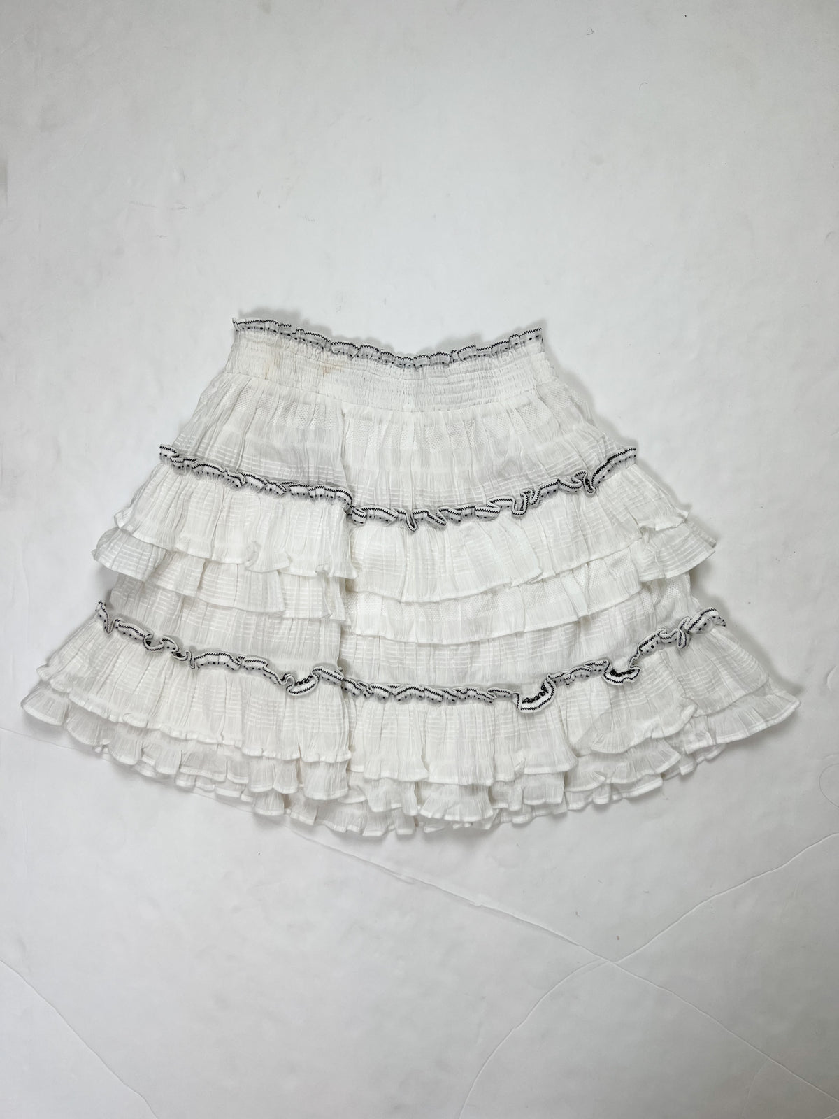 Scotch and Soda-White and Black Ruffled Mini Skirt