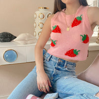 Strawberry Milkshake Knit Crop FINAL SALE