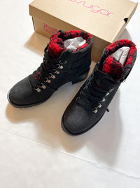 Sugar- Marisol Black/Buffalo Plaid Combat Boots New In Box