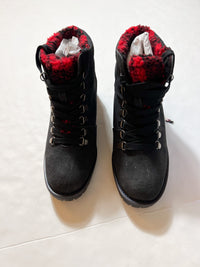 Sugar- Marisol Black/Buffalo Plaid Combat Boots New In Box