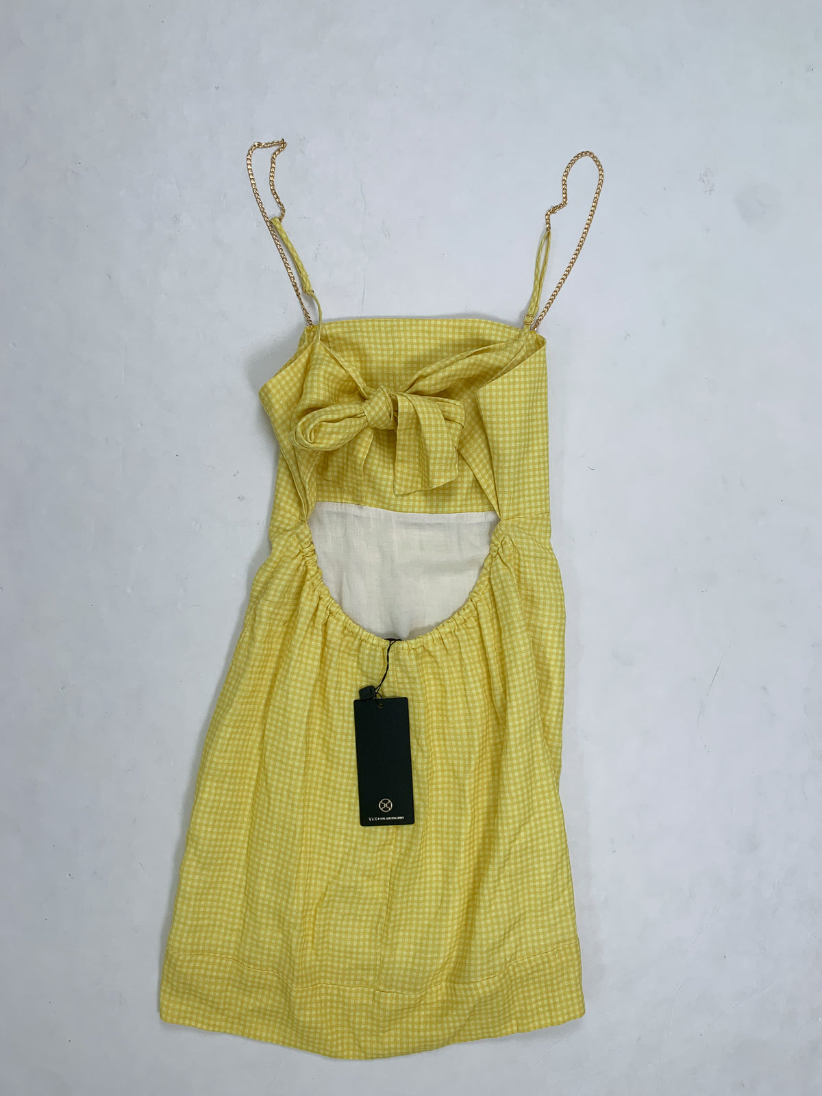 Vix - Yellow Plaid Mini Dress - NEW WITH TAGS