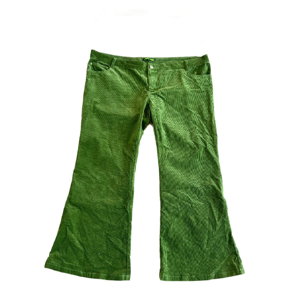 Tunnel Vision- Green Corduroy Flare Pants