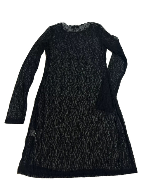 L'Academia- Black Mesh Long Sleeve Midi Dress - NEW WITH TAGS