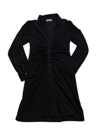 Steve Madden- Black Long Sleeve Button Up Mini Dress